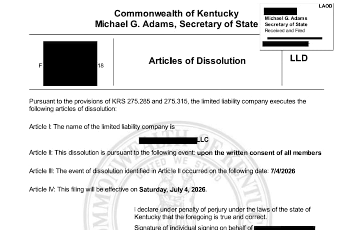 close and dissolve usa llc, llc dissolution and close ein